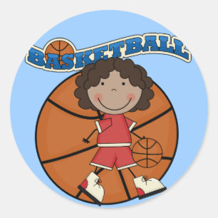BASKETBAL Afrikaans Amerikaans Meisje T-shirts en  Ronde Sticker