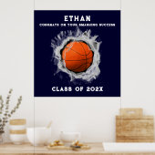Basketbal Afstudeercongratulatieposter Poster (Keuken)