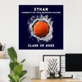 Basketbal Afstudeercongratulatieposter Poster (Thuiskantoor)