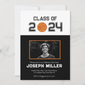 Basketbal Afstudeerfeest Uitnodigingsklasse Kaart (Voorkant)