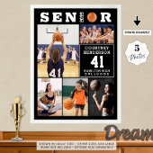 Basketbal Afstudeerfoto Collage 5 Poster