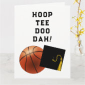 Basketbal Afstudeerkaart Kaart (Gele Bloem)