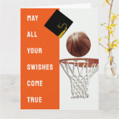 Basketbal Afstudeerkaart Kaart (Gele Bloem)
