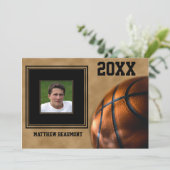 Basketbal Afstuderen aankondiging (Staand voorkant)