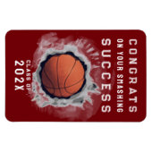Basketbal Afstuderen Congrats Magnet Magneet (Horizontaal)