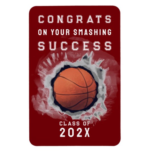 Basketbal Afstuderen Congrats Magnet Magneet (Verticaal)