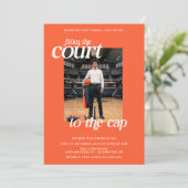 Basketbal Afstuderen Court naar het Pet Kaart (Staand voorkant)