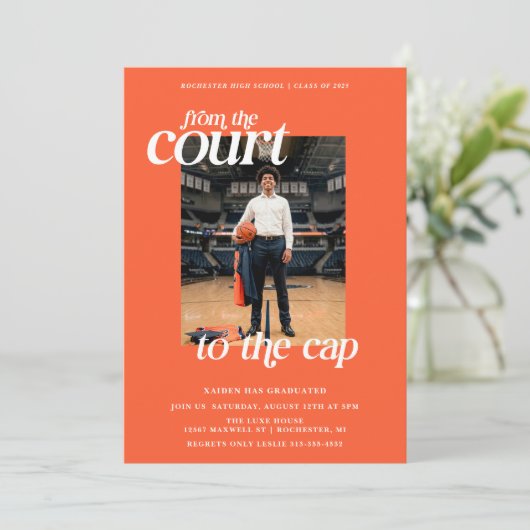 Basketbal Afstuderen Court naar het Pet Kaart (Staand voorkant)