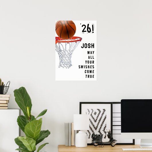 Basketbal Afstuderen Poster (Thuiskantoor)