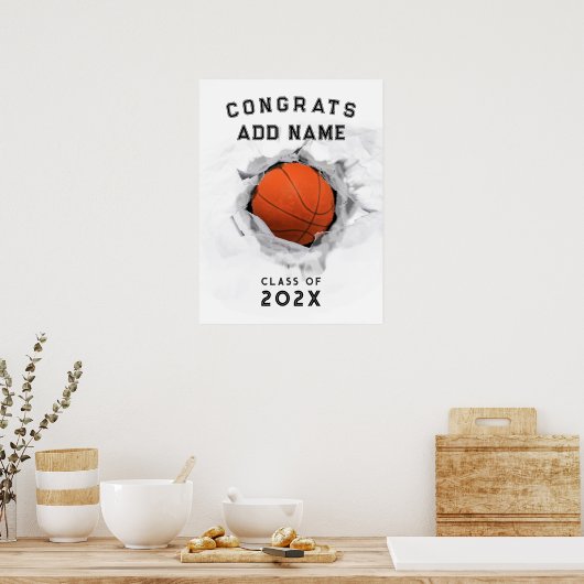 basketbal afstuderen poster (Keuken)