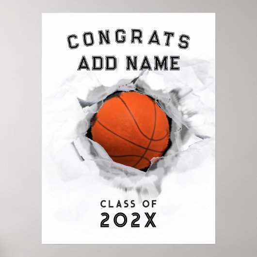 basketbal afstuderen poster (Voorkant)