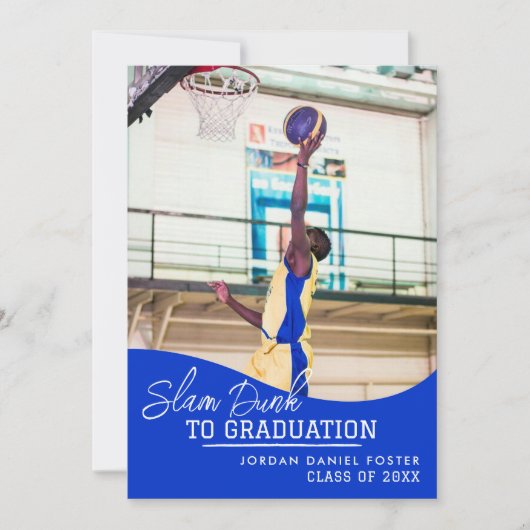 Basketbal Afstuderen Uitnodiging (Voorkant)