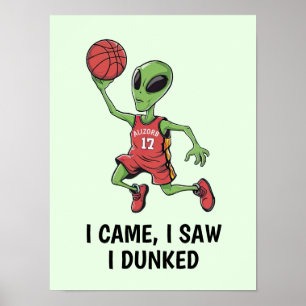 Basketbal Alien Poster