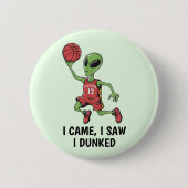 Basketbal Alien Ronde Button 5,7 Cm (Voorkant)