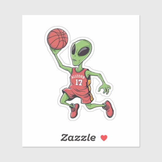 Basketbal Alien Sticker (Vel)