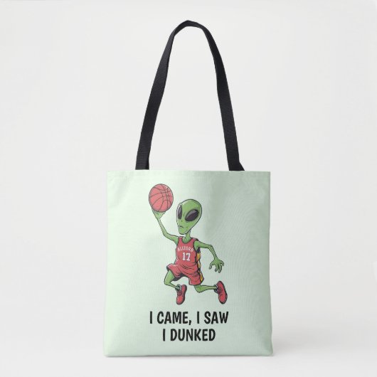 Basketbal Alien Tote Bag (Voorkant)