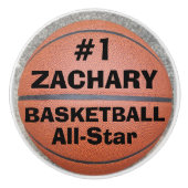 Basketbal All Star Naam Keramische Knop (Voorkant)
