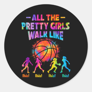 Basketbal Alle  meisjes lopen zo voor WOM Ronde Sticker