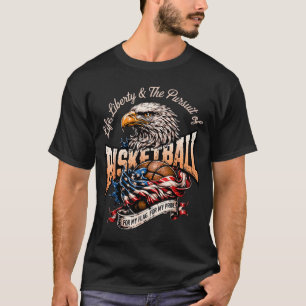 Basketbal Amerikaanse Vlag Basketbal Patriottisch T-shirt