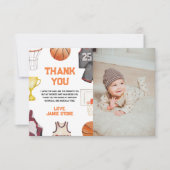 Basketbal Aquarel Jongens 1e Verjaardag Bedankkaart (Voorkant)