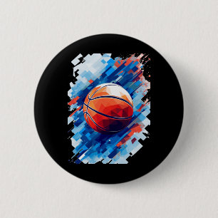 Basketbal Art Poster Graphic 1 Ronde Button 5,7 Cm