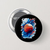 Basketbal Art Poster Graphic 1 Ronde Button 5,7 Cm (Voorkant /achterkant)