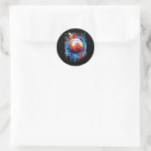 Basketbal Art Poster Graphic Ronde Sticker (Tas)