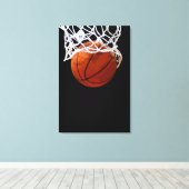 Basketbal Artwork Verpakt Canvas - 3 Canvases Set Afdruk (Insitu (Houten vloer))
