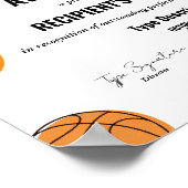 Basketbal award certificaat, mvp award poster (Hoek)
