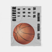 BASKETBAL Baby mijlpaal Fleece Deken (Voorkant)
