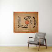 Basketbal Baby Shower Achtergrond Wandkleed (In Situ (horizontaal))