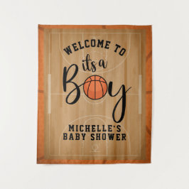 Basketbal Baby Shower Achtergrond Wandkleed