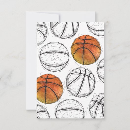 Basketbal Baby shower dank u kaarten (Achterkant)