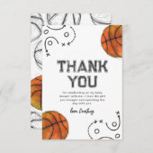 Basketbal Baby shower dank u kaarten (Voorkant / Achterkant)