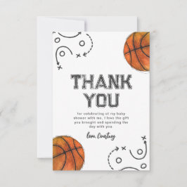 Basketbal Baby shower dank u kaarten