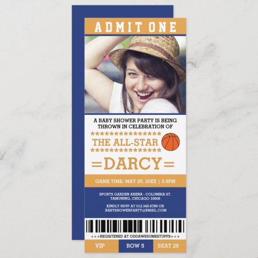 Basketbal Baby Shower Feest Uitnodigingen (Voorkant / Achterkant)