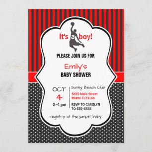 Basketbal Baby shower Invitation Kaart