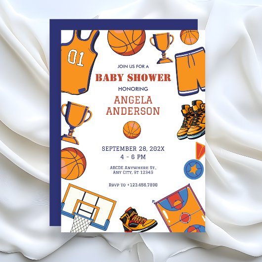 Basketbal baby shower kaart