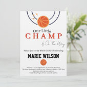 Basketbal Baby Shower Kaart (Staand voorkant)