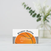 Basketbal Baby shower Luier Raffle Ticket Informatiekaartje (Staand voorkant)