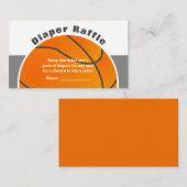 Basketbal Baby shower Luier Raffle Ticket Informatiekaartje (Voorkant / Achterkant)