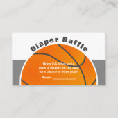 Basketbal Baby shower Luier Raffle Ticket Informatiekaartje (Voorkant)