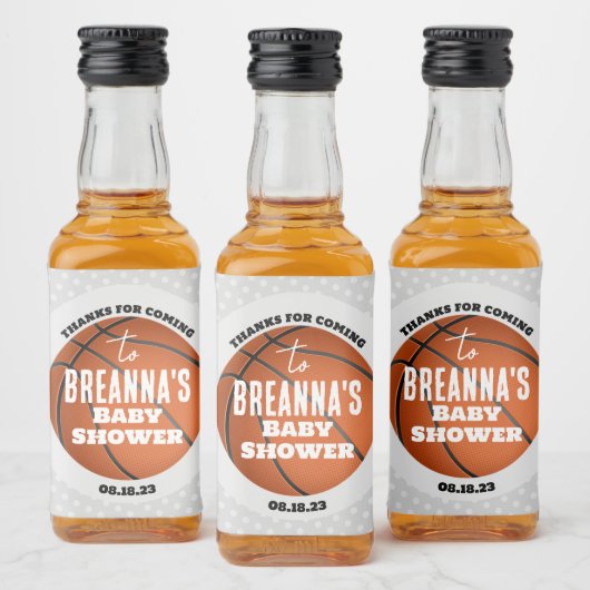 Basketbal Baby shower Party Likeurfles Etiket (Flessen)