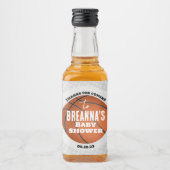 Basketbal Baby shower Party Likeurfles Etiket (Voorkant)