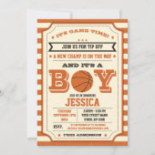 Basketbal Baby Shower Ticket Uitnodiging (Voorkant)