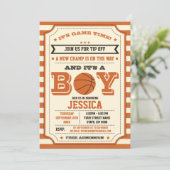 Basketbal Baby Shower Ticket Uitnodiging (Staand voorkant)
