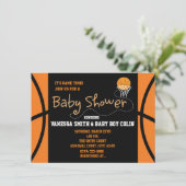Basketbal BABY SHOWER Typografie Party Invitation Kaart (Staand voorkant)