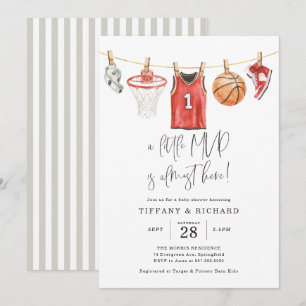Basketbal Baby Shower Uitnodiging