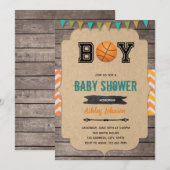Basketbal baby shower uitnodiging (Voorkant / Achterkant)