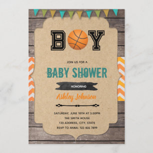 Basketbal baby shower uitnodiging